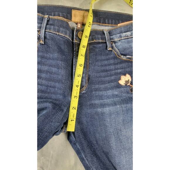 Driftwood Marilyn Jeans Womens 29 Floral brown cream Embroidered Skinny Stretch - Picture 11 of 12